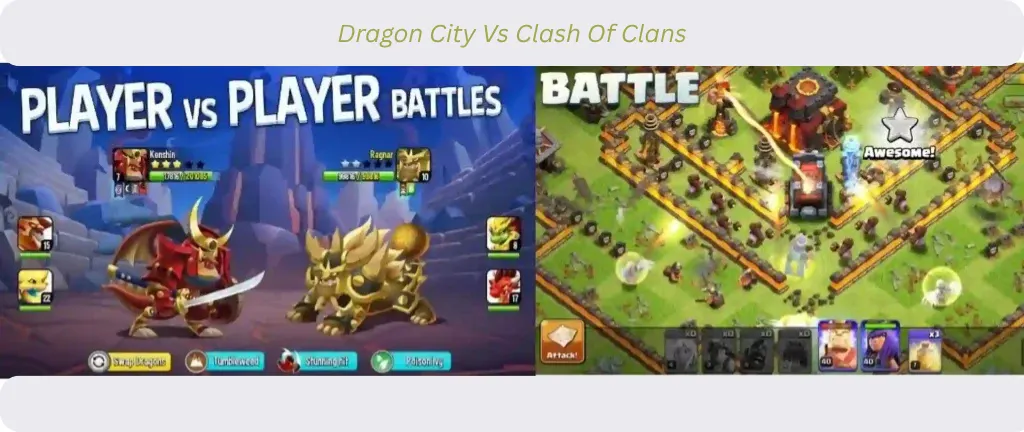 dragon city mod apk vs clash of clans pvp battles