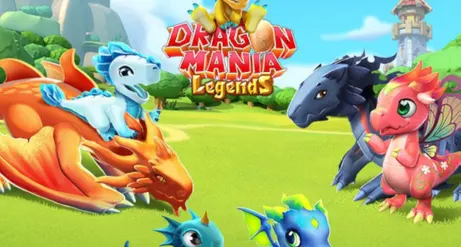 dragon mania legends with colorful dragons in a fantasy world
