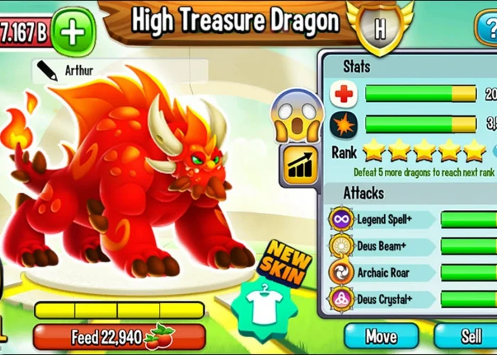 dragon city flaming rock dragon